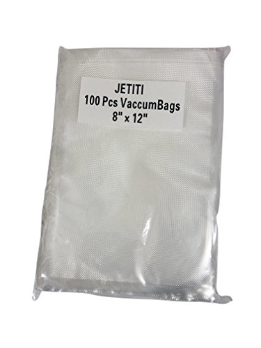 100 Quart Vacuum-Sealer Food Bags, JETITI 8-by-12-Inch.food saver bags rolls quart size food portable saver vacuum sealer machine for food