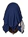 Soft Pre-tied Navy Blue Head-scarf Snood with Black & White Stripe Wrap - 093