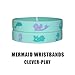 24 Pack Mermaid Silicone Wristbands Bracelets,Birthday Party Favors for Kids,Goody Bag Supplies Gifts for Boys and Girls, Mermaid Under The Sea Party Supplies Carnival Prizes