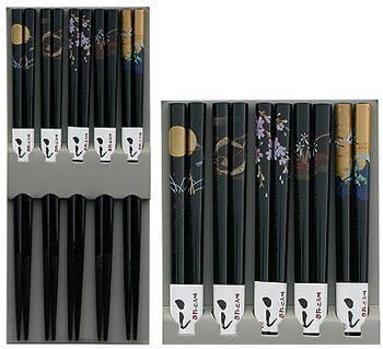 Black Laquer Scenery Chopsticks