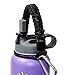 WaterFit Straw Lid Paracord Handle - Cap Holder Strap for Flask Wide Mouth - Accessories for Sport Hydro Water Bottles 18 oz 32 oz 40 oz 64 oz - 2 Straws and Straw Brushes (Gray/Black cover+Paracord)