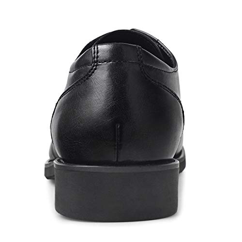 Men's Formal Derby Dress Shoes -Lace Up Oxfords Stylish Bicycle-Toe Bluchers Black 9