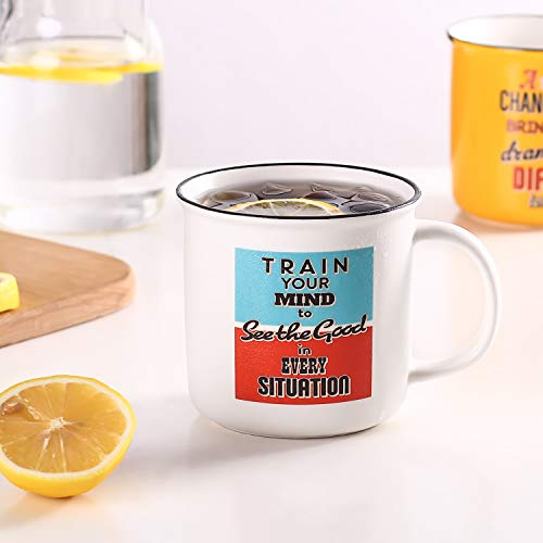 image for LIFVER 18 Ounces Coffee Mugs, Large Porcelain Cups for Coffee, Tea, Co