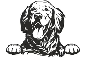 MAKTEM Gold Retriever Car Decal, Peeking Dog Car Vinyl Sticker for Window Vehicle Cling Bumper, Cute Retriever Peekaboo Car Sticker Anime (Retriever)