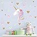 Unicorn Wall Decals,Unicorn Wall Sticker Decor with Heart Flower Birthday Christmas Gifts for Boys Girls Kids Bedroom Decor Nursery Room Home Decor 2 Pcs