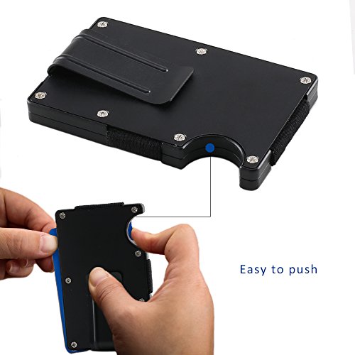 Metal Money Clip Wallet Minimalist Men's RFID Blocking Front Pocket Wallet, Slim Aluminum Credit Card Business Bank Card Case Holder for Women by INNKER