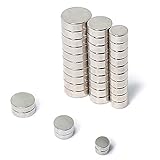 JACK CHLOE Round Refrigerator Magnets, 30Pcs Stainless Steel Craft Magnets of 3 Different Sizes, Durable Small Magnets for Multi-Use