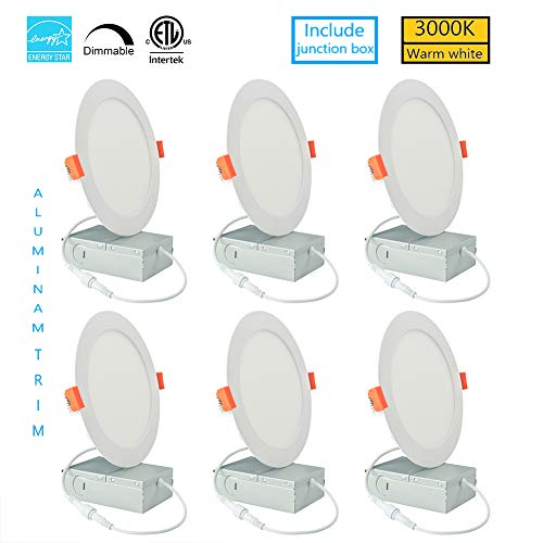 18W 8 Inch Ultra-Thin Recessed Ceiling Light With J-Box, 3000K Warm - View #7