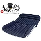 BHMOTORUS Mobile Inflation Travel Thicker Back Seat Cushion Air Bed for SUV,SUV Mattress Air Bed Portable Car Bed for Outdoor Traveling,Free Electric Air Pump