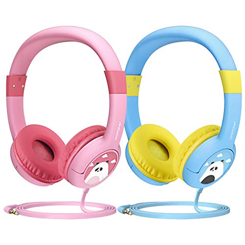 Mpow (2-Pack) Kids Headphones with 85dB Volume Limited Hearing Protection & Music Sharing Function, Blue/Pink