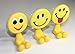 Lucore Happy Smiley Face Toothbrush Holder & Utility Suction Hook - Set of 3 Pcs Emoji Emoticon Style Rubber Wall Hanger Hooks