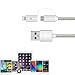 [Apple MFi Certified] 2 in 1 Dual Lightning USB Cable 3ft 1 M, HUNDA Nylon Braided USB Connector for Any Android and Apple Devices such as iPhone, iPad , Samsung, HTC, Nexus, Sony and more (Silver)