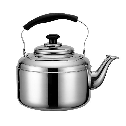 Click Here to See More Images Wasserkocher Stainless Steel 5L 6L Large Capacity Kettle Thickened Bell Sound Kettle Gas Gas Induction Cooker Tea Pot Household,StainlessSteel-6l
