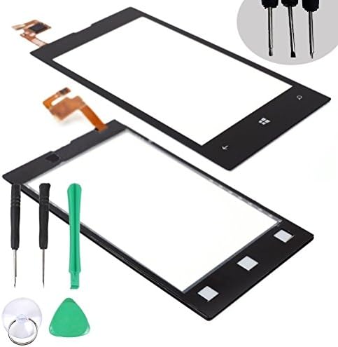 For Nokia Lumia 520 Black Touch Screen Glass Digitizer Replacement Repair Part Lens Cover + 5 Tool (Screwdriver 2PCS + Green Plastic Pry Lifter 1PCS + by TARGARIAN