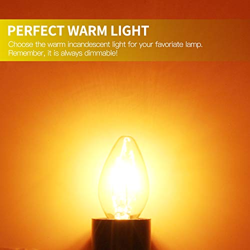 Betus [Original Replacement] Long Lasting 7 Watt Dimmable E12 Socket Incandescent Candelabra Salt Lamp Bulb - Value Pack of 12 - Thumbnail 2