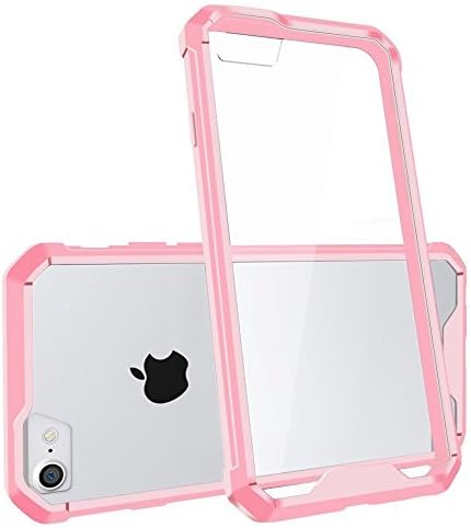 iPhone 8 Case, iPhone 7 Case,iPhone 7 Crystal Transparent Clear Case with Premium Luxury Soft TPU Airbag Anti Fall Full Protective Cover for Apple iPhone 7(2016) and Apple iPhone 8(2017) (Pure Pink)