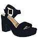 BAMBOO® Women's Chunky Heel Platform Sandal with Quarter Strap