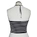 Perman Sexy Stripe Print Sleeveless Halterneck Tank Crop Tops Vest Blouse Shirt
