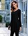 HOTOUCH Womens Tunic Long Sleeve V Neck Solid Tunic Top