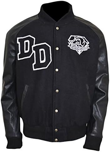 LP-FACON Mens Metal Diamond Dogs Big Boss 84 Gear Solid Wool Varsity Letterman Jacket Black M