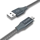 IMKEY Premium 10 Feet Tangle-Free Braided Micro USB 2.0 Sync Data Fast Charging Cable For Samsung Galaxy S7/ S6 / Edge, S4/ S3/ Note 5 / 4 / 2,Google Nexus,LG,HTC,Nokia,Blackberry And More - (Gray)