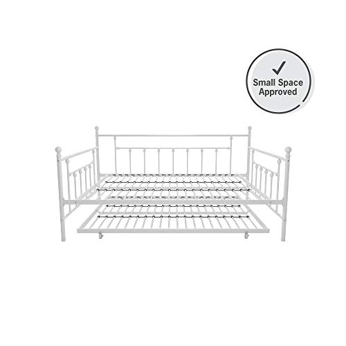 DHP Manila Metal Queen Size Daybed and Full Size Trundle (White