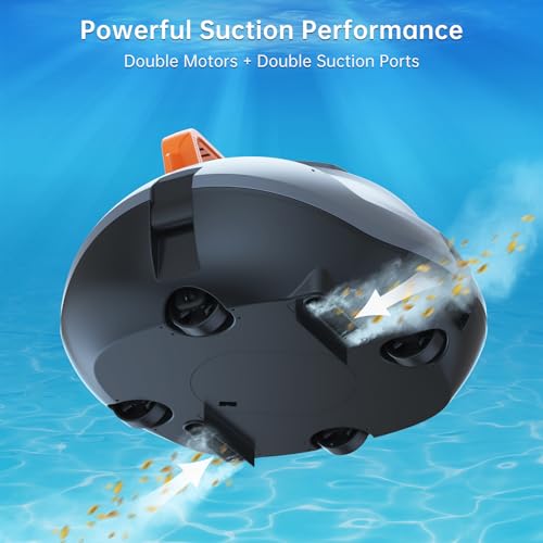 (2026 Upgrade) CoasTeering Pool Vacuum Robot, 120-Min Runtime, Powerful Dual-Motor, Adjustable Cleaning Path, Cordless Robotic Pool Cleaner Robot for Above Ground Pool and Flat Pools Up to 850 Sq.ft