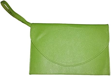 Envelope Clutch with Wristlet Strap and Chain in Fun Summer ColorsCan Be Personalized (NON-PERSONALIZED, LIME GREEN)
