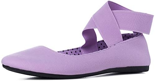 Peony Womens Ballet Flats Elastic Ankle Strap Shoes
