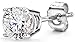 FANTOM 2.00 Carat Total Weight Solid Silver Cubic Zirconia Colored Round Cz Stud Earrings- April Simulated Birthstone