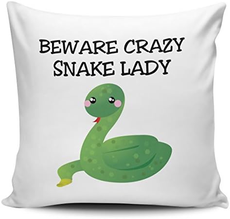 Beware Crazy SNAKE LADY Novelty Cushion Cover