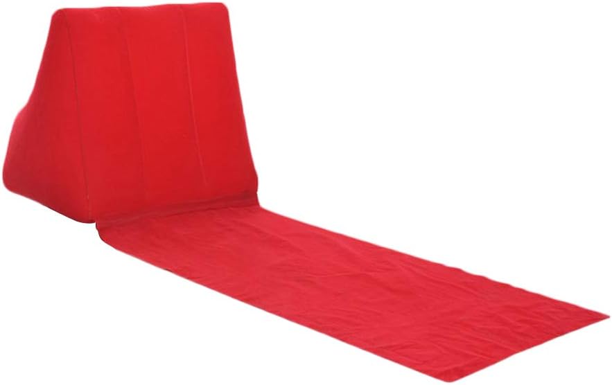 KEBY Inflatable Beach Lounger Mat Triangle Cushion Camping Mattress Leisure Soft Back Rest Pillow Seat Foldable Bed for Backyard Park Hiking Picnic