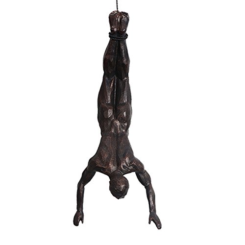 Olpchee 6Pcs Nordic Resin Climbing Man Wall Sculpture Creative Hand-Finished Wall Art Home Decor Sculptures Statues (Copper Black) - Thumbnail 2