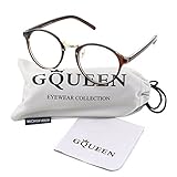 Glasses Queen 201565 Vintage Inspired Horned Rim Metal Bridge Clear Len Glasses