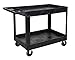 Luxor XLC11-B Two Shelf Heavy-Duty Utility Cart , Black