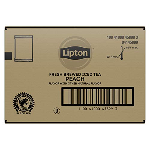 Lipton Peach Unsweetened Iced Tea Bags Black Made with Tea Leaves
