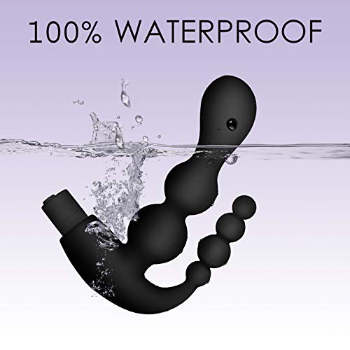 Vibrating Anal Beads Butt Plug, G-spot Clitoris Prostate Vibration, Simultaneous Stimulation Vagina and Anus, Anal Vibrator Sex Toy for Men, Women, Couples