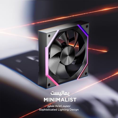 AsiaHorse Nyota ARGB PC Case Fan 120MM [3 Packs] [Forward] [HDB] 2000RPM/ 61.5CFM/ 50,000 Hours Working Life Nyota-A12-Black-3PACK