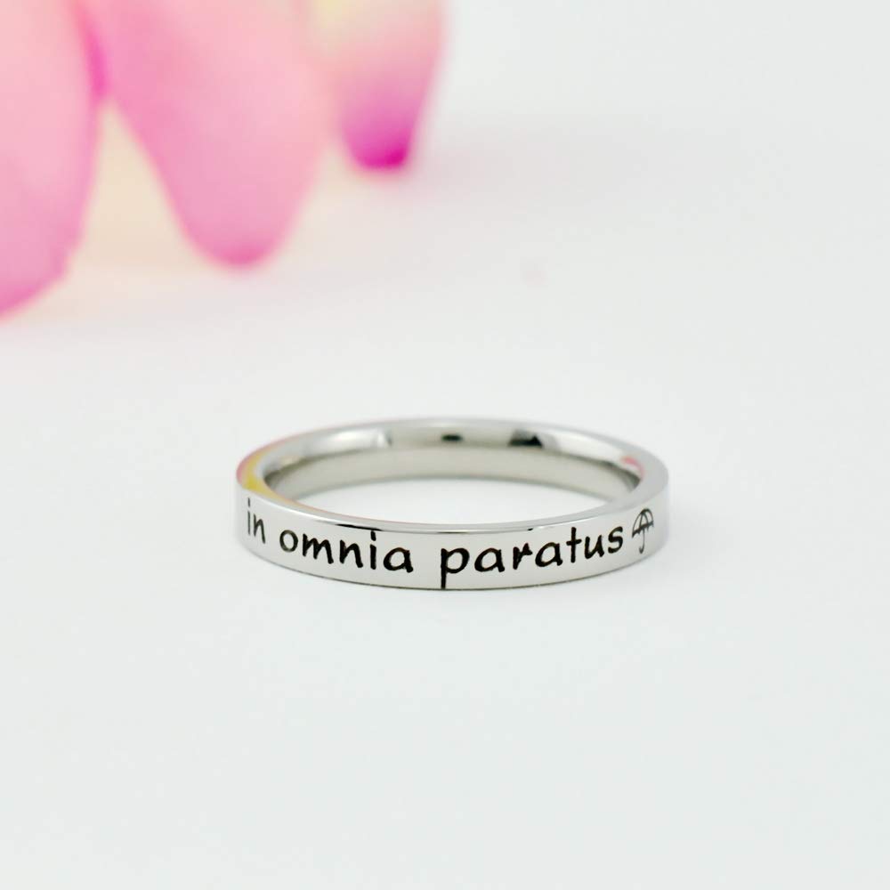 Handmade Products The Motto Of The Life And Death Brigade Gilmore Girls Inspired Dainty Stainless Steel Stacking Band Ring In Omnia Paratus Best Friends Gift Rings
