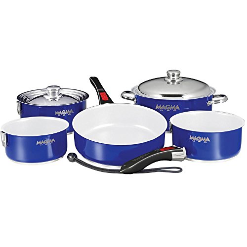 Magma 10-Piece Gourmet"nesting" Cobalt Blue Cookware Set W/ceramica Non-Stick