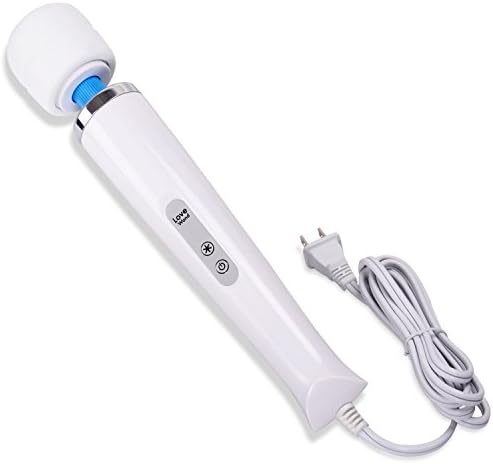 ANDKYWD Power  Massager for Women Men, Corded Electric Handheld Body Therapeutic Personal Massage Wand with Cord, 20 Multi-speed Powerful Vibrations for Shoulder, Neck, Back Muscles, White