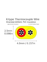 Wire AWG alambre de Stranded 24 W. aislamiento de PVC. Termopar 10 yard 30 ft rollo