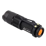 WAYLLSHINE 7W 300LM Mini CREE LED Flashlight Torch Adjustable Focus Zoom Light Lamp for Riding, Camping, Hiking, Hunting & Indoor Activities