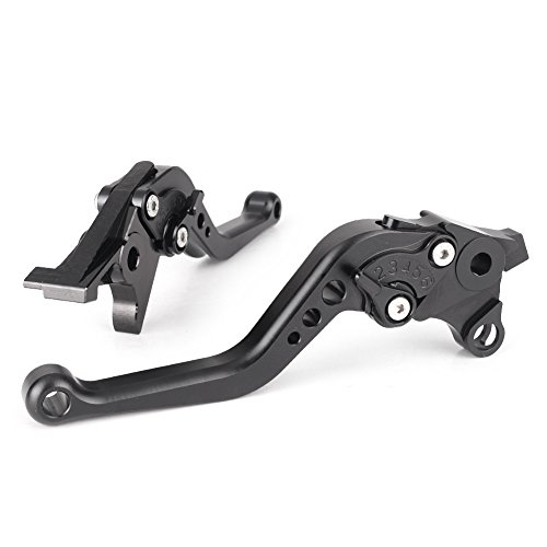 GZYF Pair Adjustable Motorcycle Short Brake Clutch Levers Set Compatible with Suzuki 1999-2007 HAYABUSA GSX1300R & 1998-2003 TL1000R & GSX1400 2001-2007