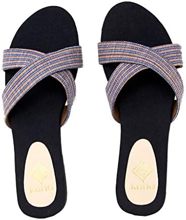 Kurio Perfect Pair of Purssian Casual Flat Slippers for Women's/Ladies in Black