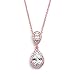 Mariell Rose Gold Cubic Zirconia Crystal Teardrop Bridal Wedding Pendant Necklace, Jewelry for Brides