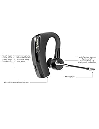 Bluetooth V4.1 Wireless Cancelación de Ruido Auriculares in ear auriculares in ear con micrófono Manos libres para la conducción o de negocios, y ajuste seguro para iPhone Android Cell phones black