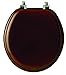 Mayfair 9602NI 178 Veneer Toilet Seat with Brushed Nickel Hinges, Round, Cherry