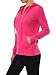 Sofra Women's Thin Cotton Zip Up Hoodie Jacket (L, Fuchsia)