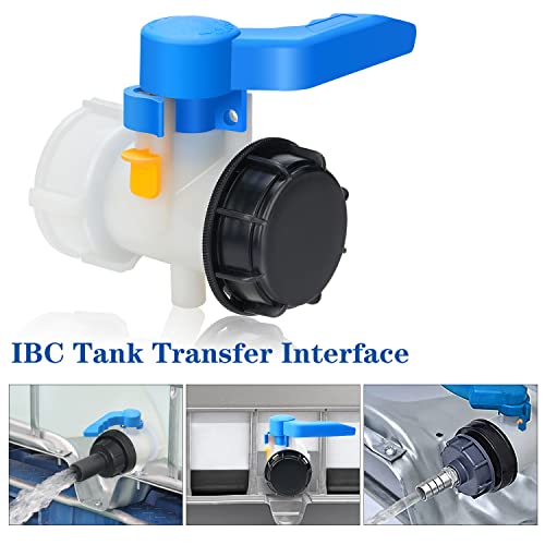 drado 1000L Plastic Tank Valve, Butterfly Valve 1000L 60 x 50, IBC Adapter 60 mm S60x6 Universal Adapter for Tank 1000 Litres